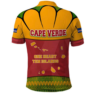 Cape Verde Polo Shirt One Heart Ten Islands National Emblem Spirit - African Pride