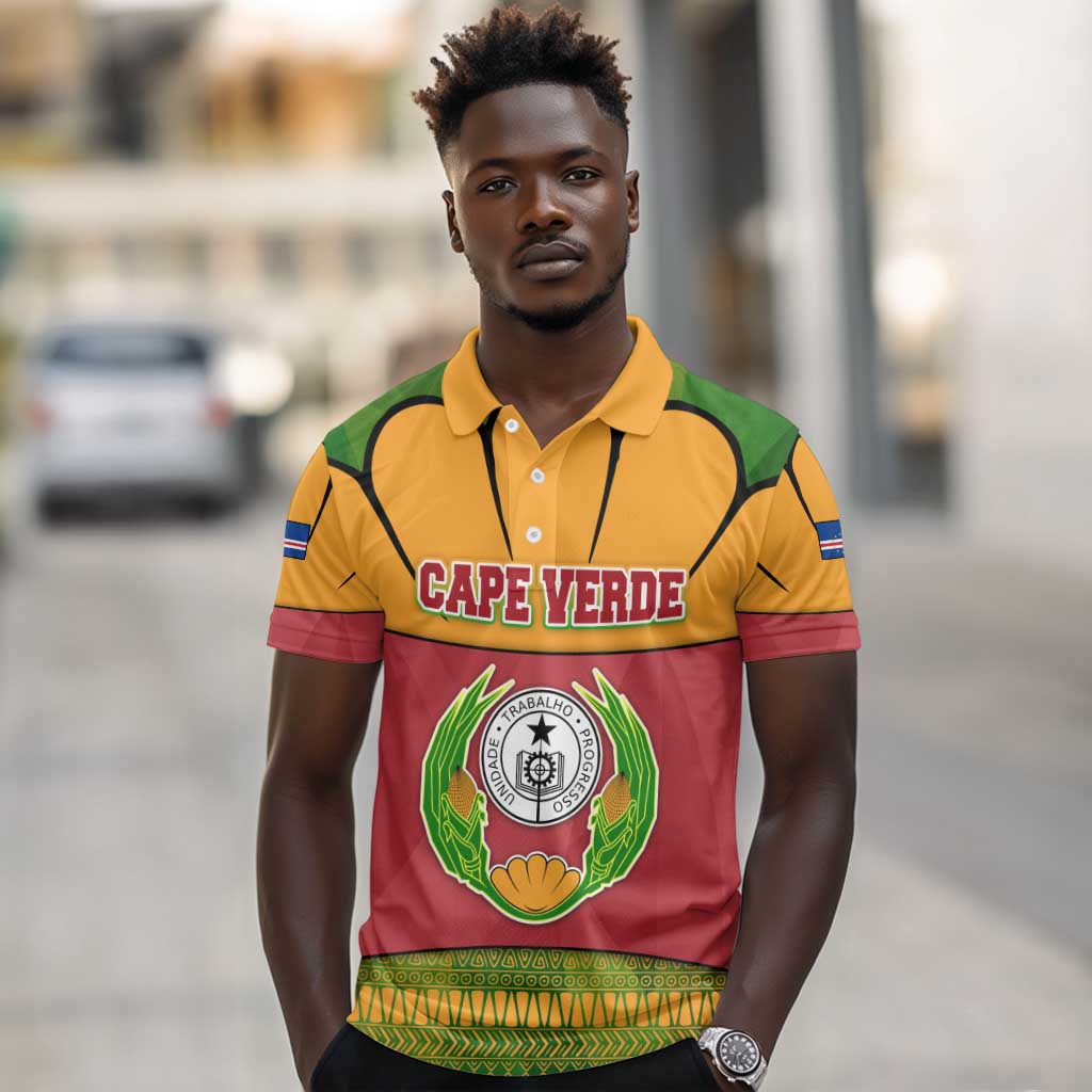 Cape Verde Polo Shirt One Heart Ten Islands National Emblem Spirit - African Pride