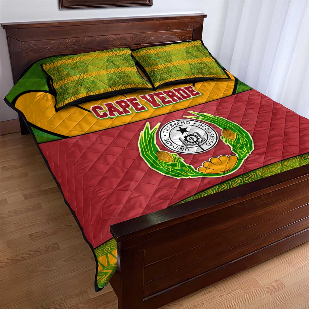 Cape Verde Quilt Bed Set One Heart Ten Islands National Emblem Spirit - African Pride