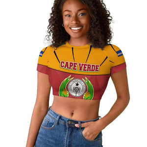 Cape Verde Raglan Cropped T shirt One Heart Ten Islands National Emblem Spirit - African Pride