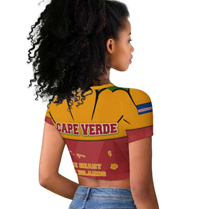 Cape Verde Raglan Cropped T shirt One Heart Ten Islands National Emblem Spirit - African Pride