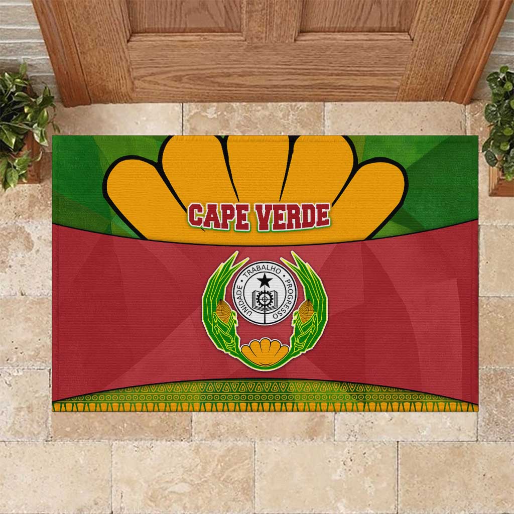 Cape Verde Rubber Doormat One Heart Ten Islands National Emblem Spirit - African Pride