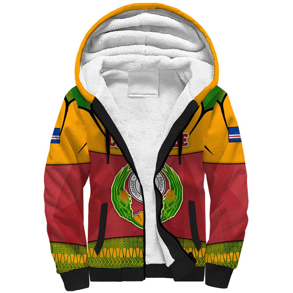 Cape Verde Sherpa Hoodie One Heart Ten Islands National Emblem Spirit - African Pride
