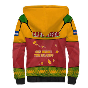 Cape Verde Sherpa Hoodie One Heart Ten Islands National Emblem Spirit - African Pride