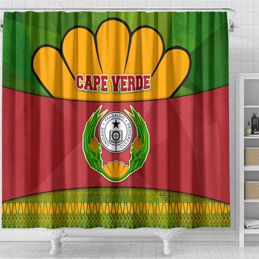 Cape Verde Shower Curtain One Heart Ten Islands National Emblem Spirit - African Pride