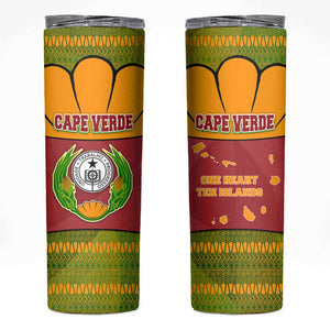 Cape Verde Skinny Tumbler One Heart Ten Islands National Emblem Spirit - African Pride