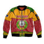 Cape Verde Sleeve Zip Bomber Jacket One Heart Ten Islands National Emblem Spirit - African Pride