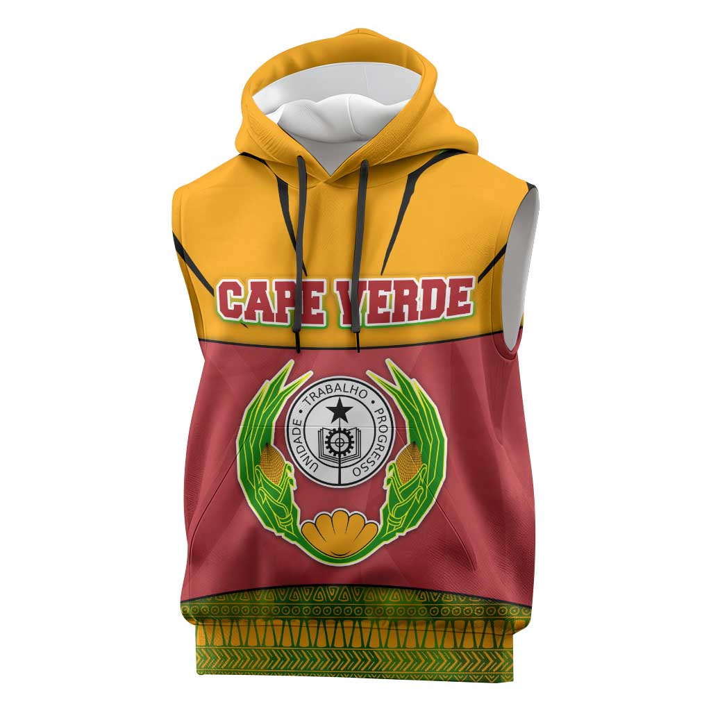 Cape Verde Sleeveless Hoodie One Heart Ten Islands National Emblem Spirit - African Pride