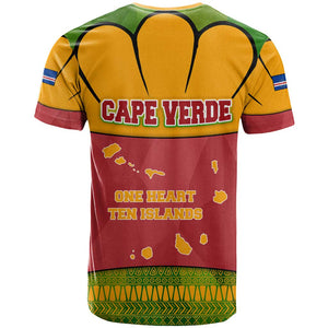 Cape Verde T shirt One Heart Ten Islands National Emblem Spirit - African Pride