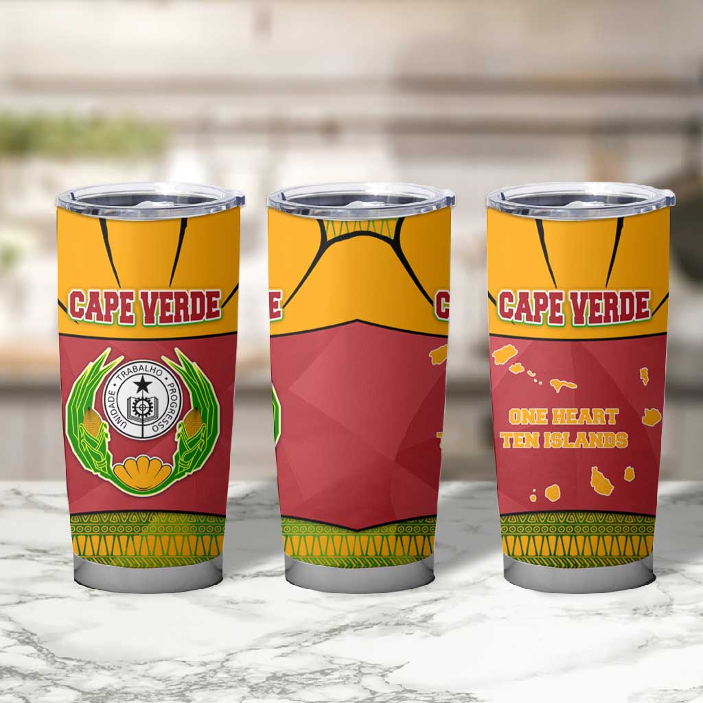 Cape Verde Tumbler Cup One Heart Ten Islands National Emblem Spirit - African Pride