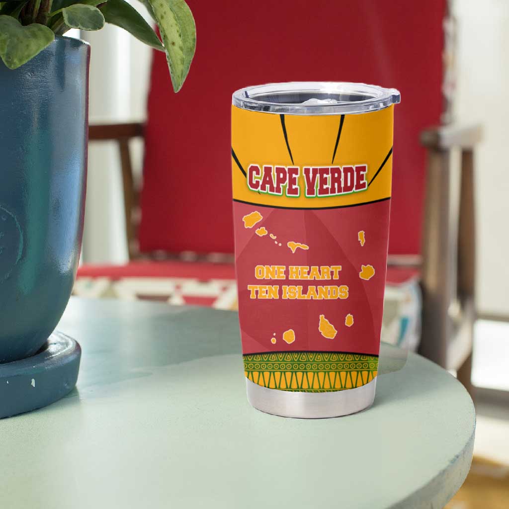 Cape Verde Tumbler Cup One Heart Ten Islands National Emblem Spirit - African Pride