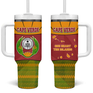 Cape Verde Tumbler With Handle One Heart Ten Islands National Emblem Spirit - African Pride
