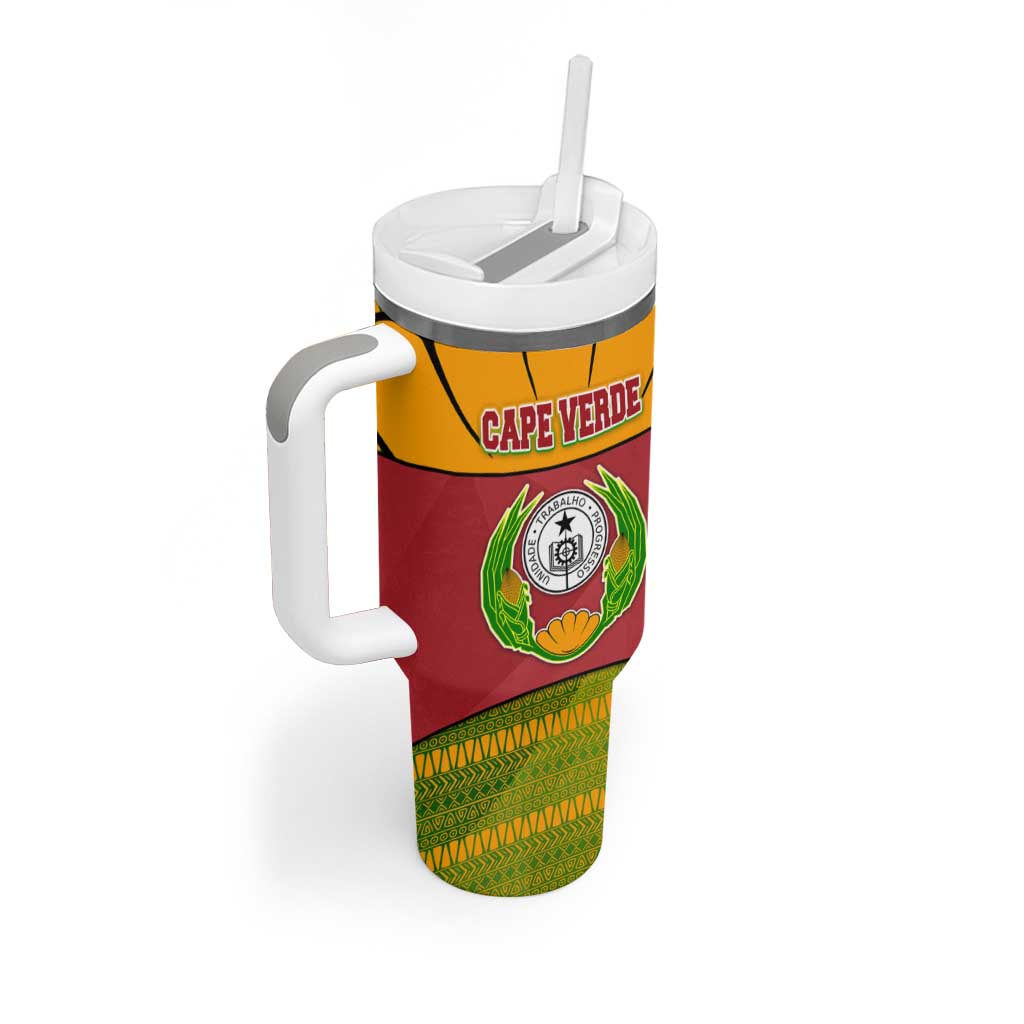 Cape Verde Tumbler With Handle One Heart Ten Islands National Emblem Spirit - African Pride