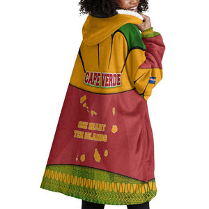 Cape Verde Wearable Blanket Hoodie One Heart Ten Islands National Emblem Spirit - African Pride