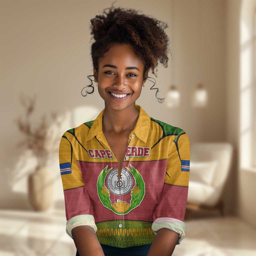 Cape Verde Women Casual Shirt One Heart Ten Islands National Emblem Spirit - African Pride