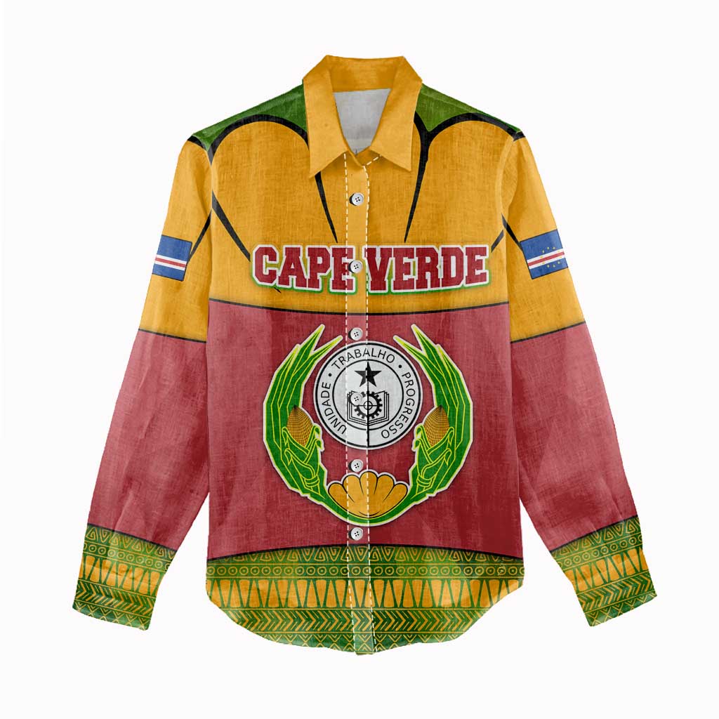 Cape Verde Women Casual Shirt One Heart Ten Islands National Emblem Spirit - African Pride