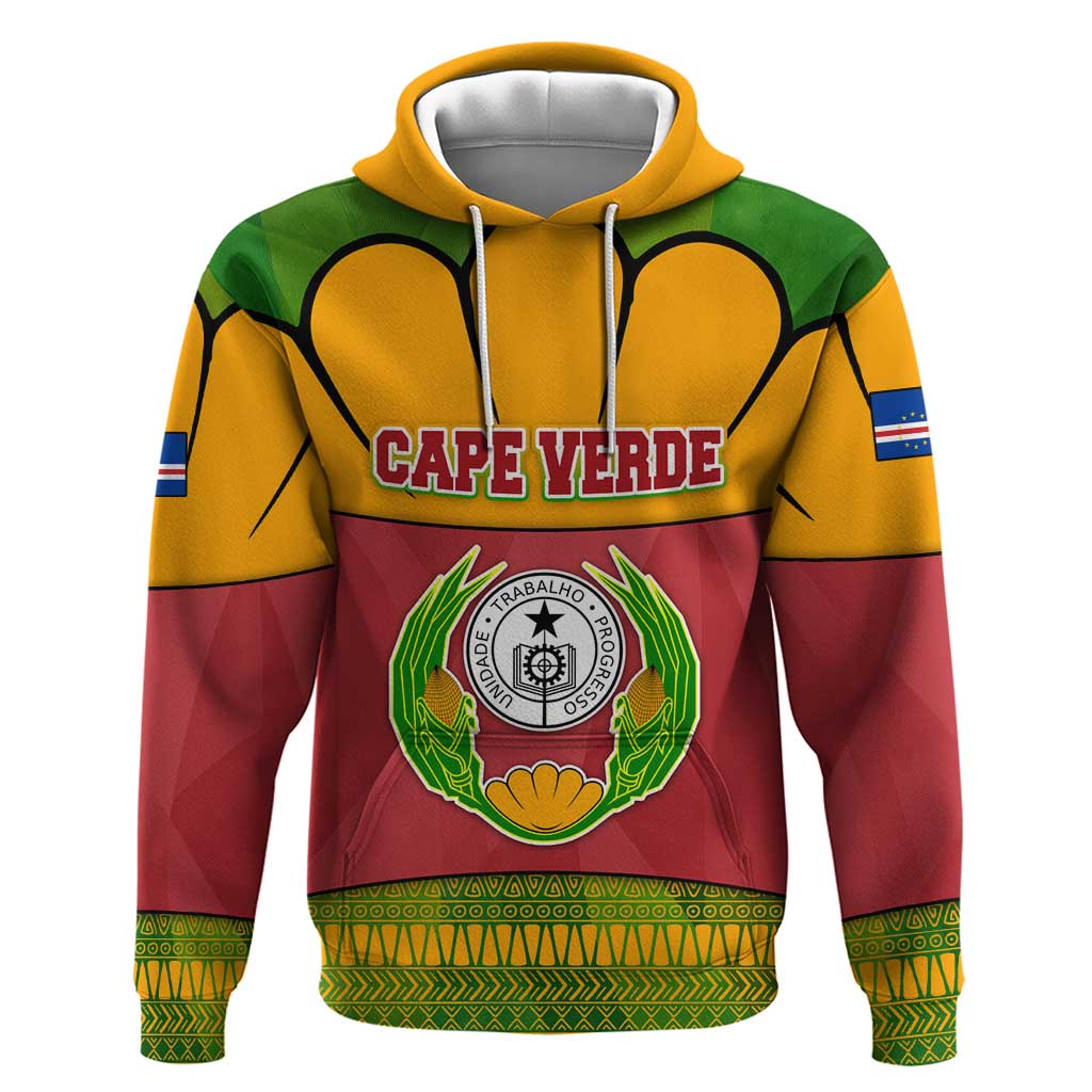 Cape Verde Zip Hoodie One Heart Ten Islands National Emblem Spirit - African Pride