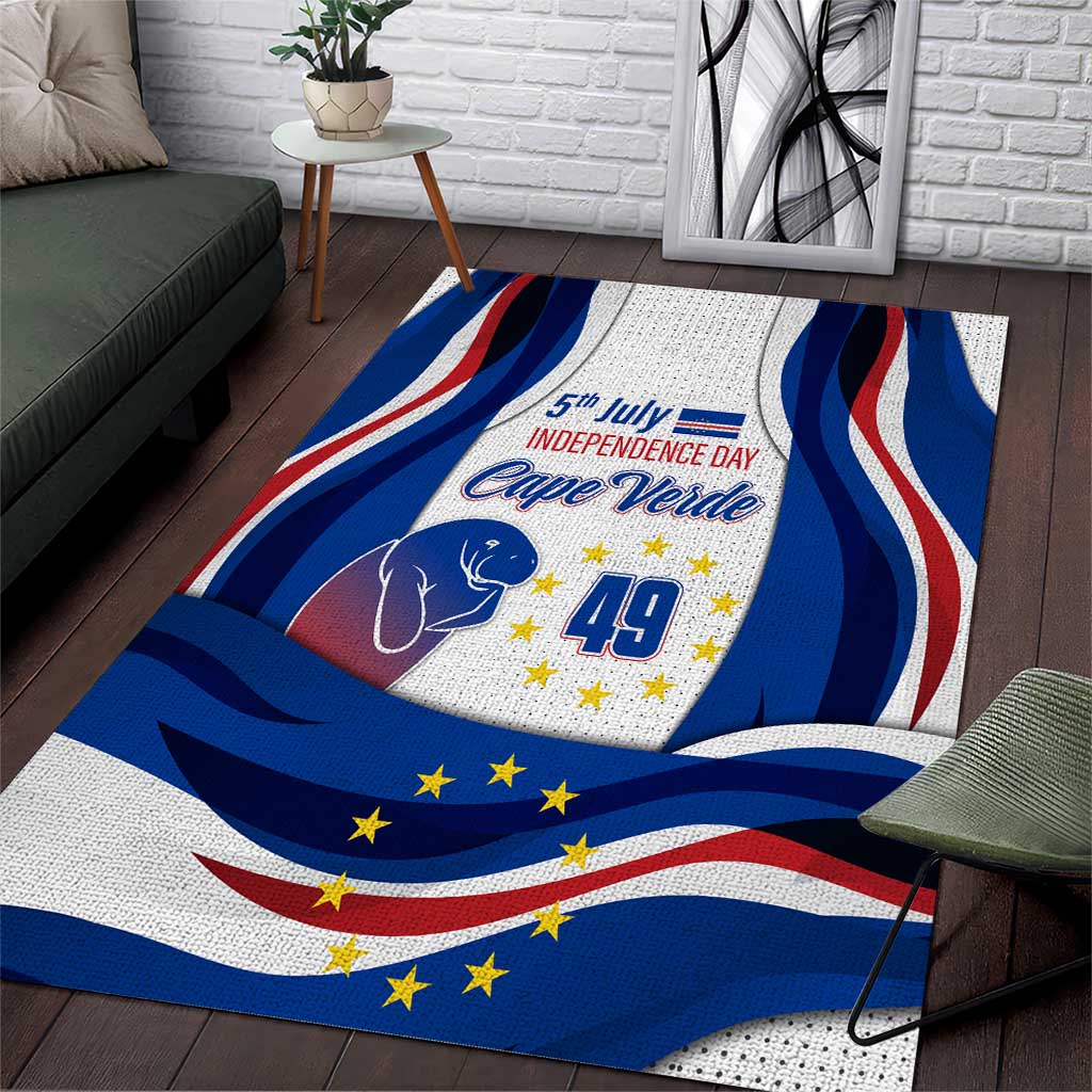 Celebration Rug Cape Verde Area Rug with Independence Day 5th July Flag Celebration ...