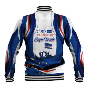 Cape Verde Baseball Jacket with Independence Day 5th July Flag Celebration Spirit