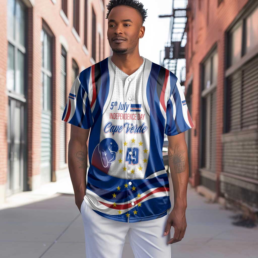 Cape Verde Baseball Jersey with Independence Day 5th July Flag Celebration Spirit