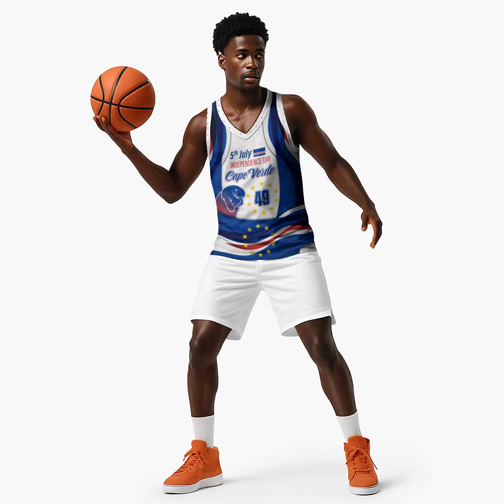 Cape Verde Basketball Jersey with Independence Day 5th July Flag Celebration Spirit - African Pride