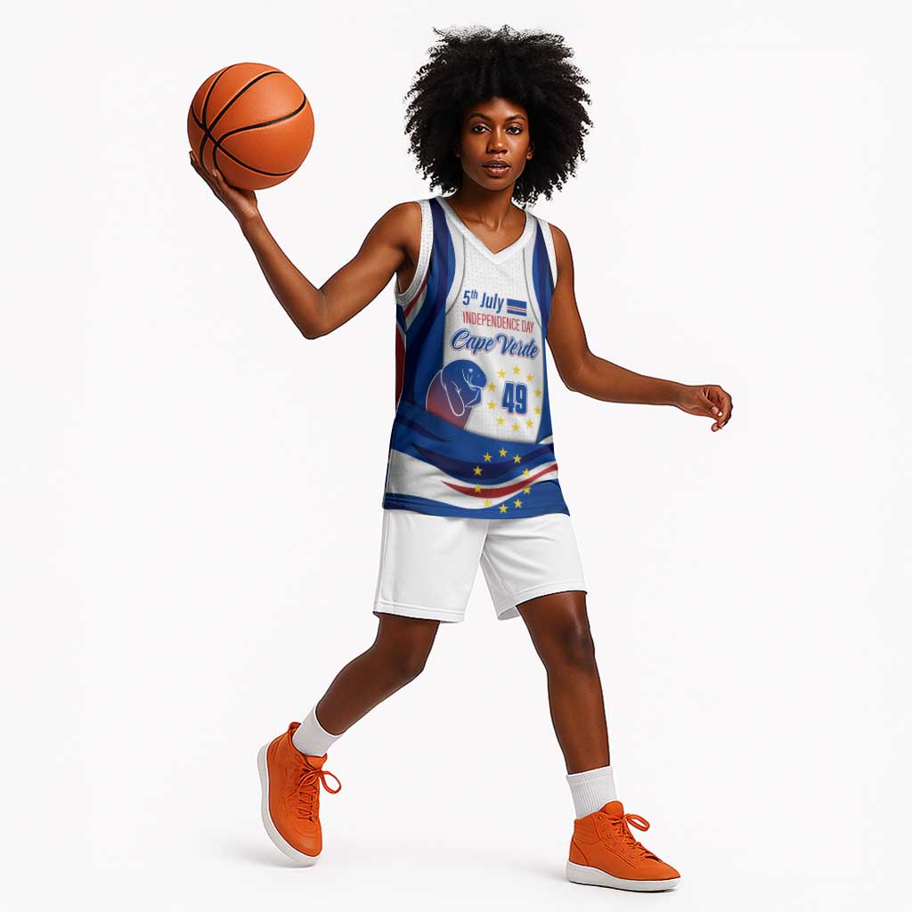 Cape Verde Basketball Jersey with Independence Day 5th July Flag Celebration Spirit - African Pride