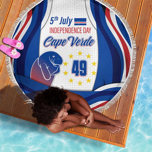 Cape Verde Beach Blanket with Independence Day 5th July Flag Celebration Spirit