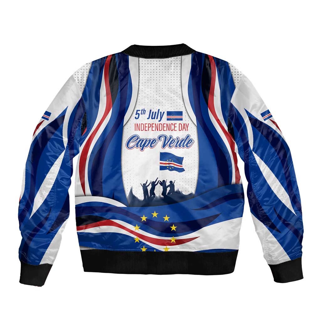 Cape Verde Bomber Jacket with Independence Day 5th July Flag Celebration Spirit