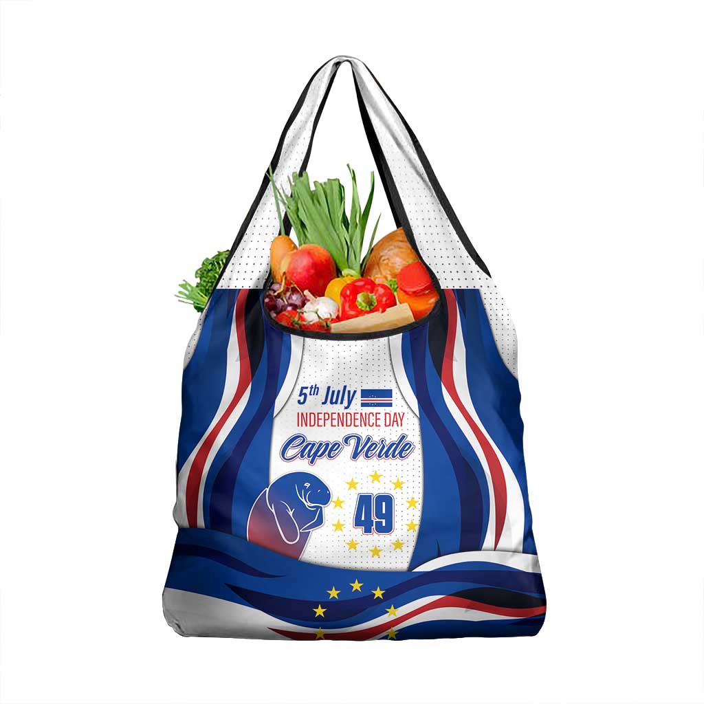 Cape Verde Grocery Bag with Independence Day 5th July Flag Celebration Spirit