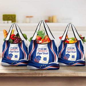 Cape Verde Grocery Bag with Independence Day 5th July Flag Celebration Spirit