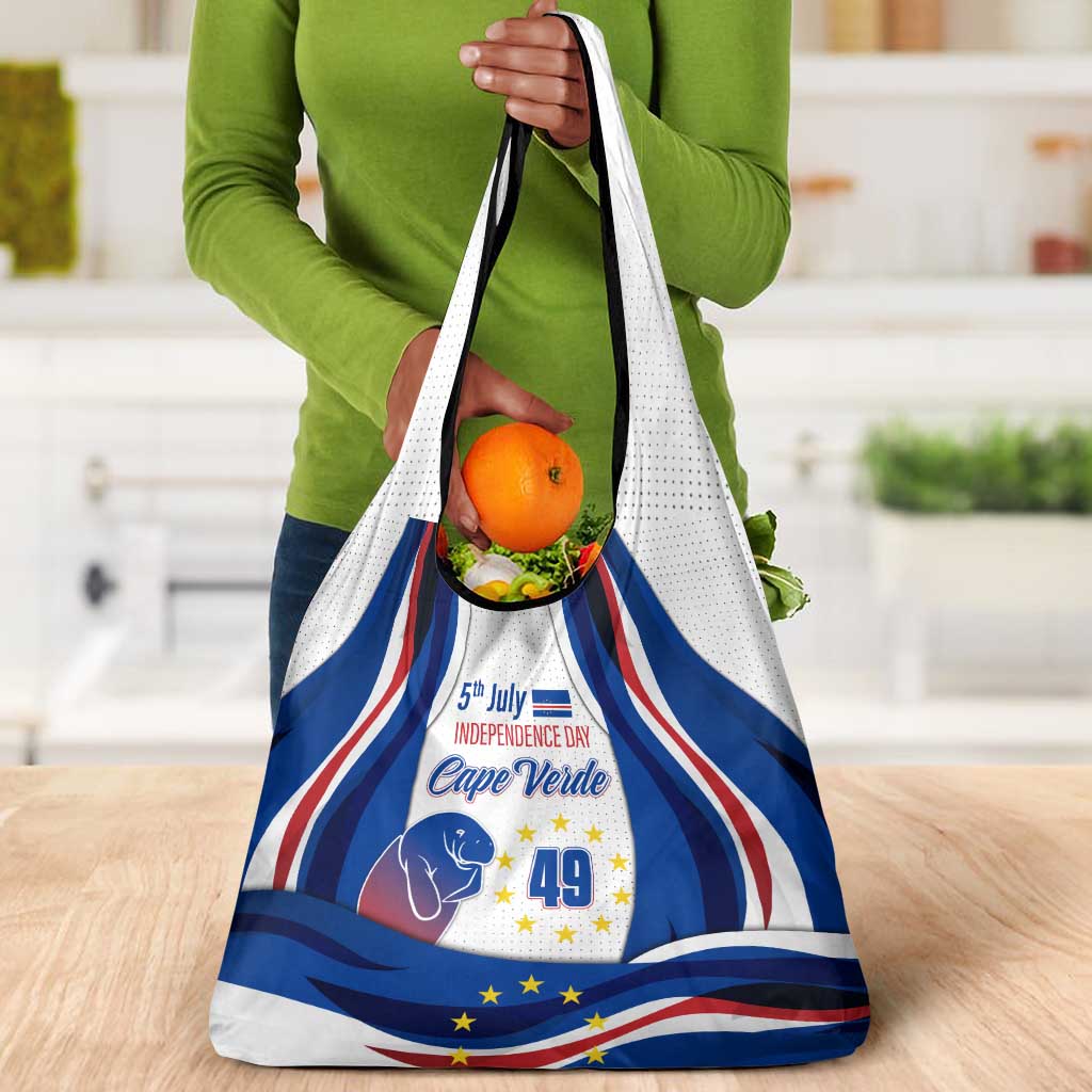 Cape Verde Grocery Bag with Independence Day 5th July Flag Celebration Spirit