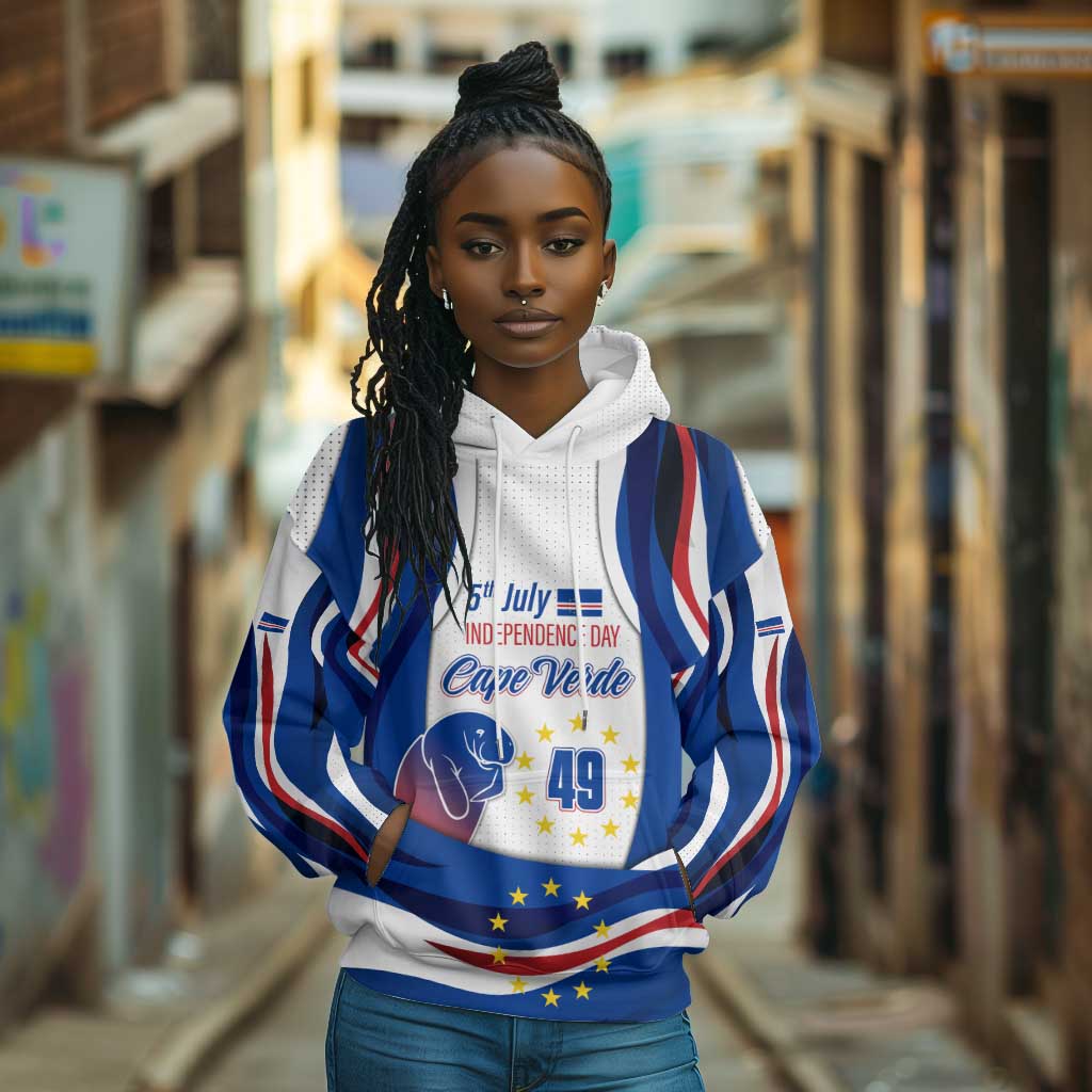 Cape Verde Hoodie with Independence Day 5th July Flag Celebration Spirit