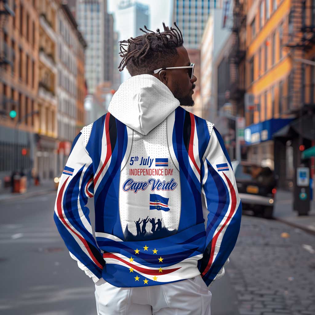 Cape Verde Hoodie with Independence Day 5th July Flag Celebration Spirit