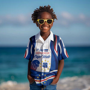 Cape Verde Kid Hawaiian Shirt with Independence Day 5th July Flag Celebration Spirit