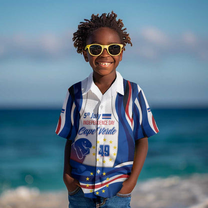 Cape Verde Kid Hawaiian Shirt with Independence Day 5th July Flag Celebration Spirit