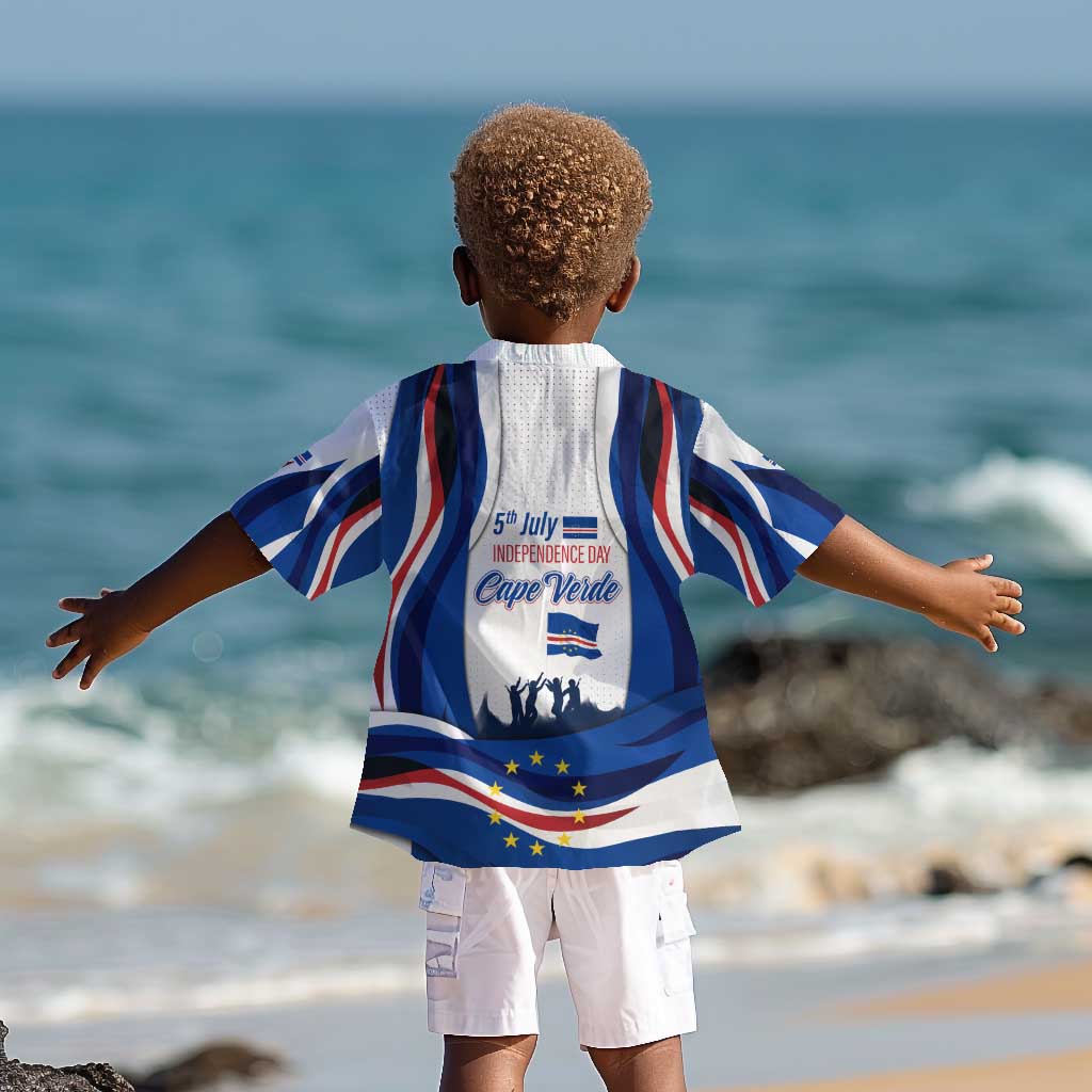Cape Verde Kid Hawaiian Shirt with Independence Day 5th July Flag Celebration Spirit