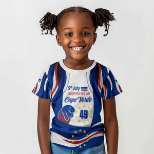Cape Verde Kid T shirt with Independence Day 5th July Flag Celebration Spirit