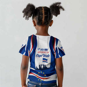 Cape Verde Kid T shirt with Independence Day 5th July Flag Celebration Spirit