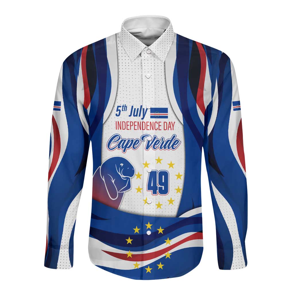Cape Verde Long Sleeve Button Shirt with Independence Day 5th July Flag Celebration Spirit