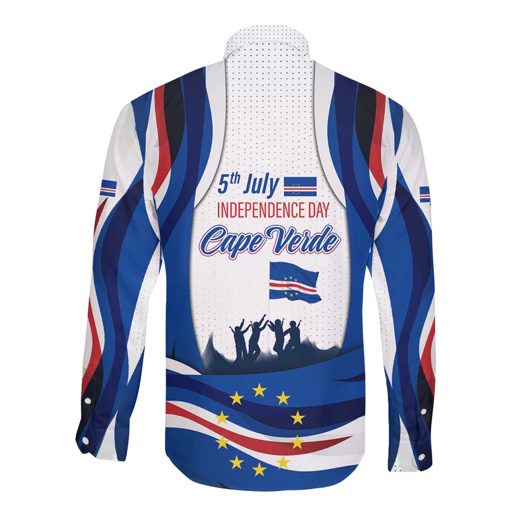 Cape Verde Long Sleeve Button Shirt with Independence Day 5th July Flag Celebration Spirit