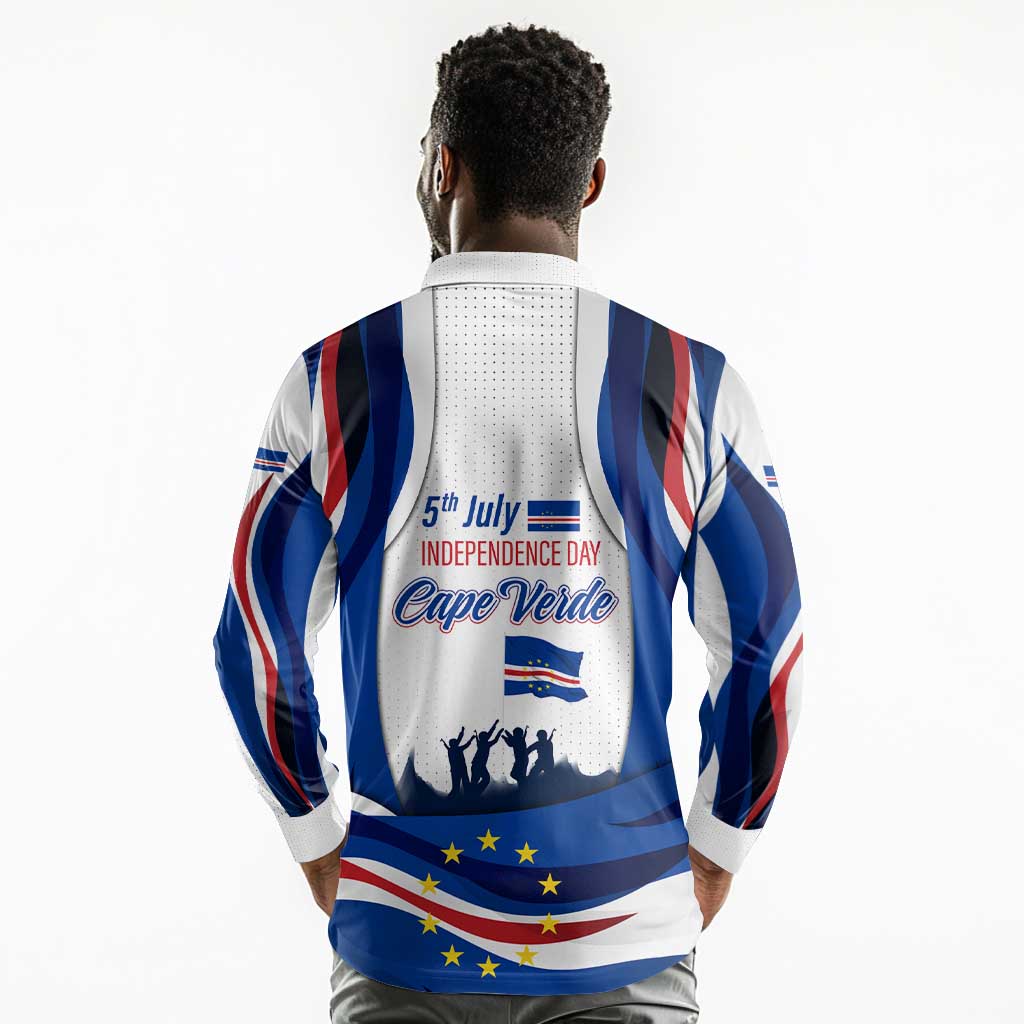 Cape Verde Long Sleeve Polo Shirt with Independence Day 5th July Flag Celebration Spirit
