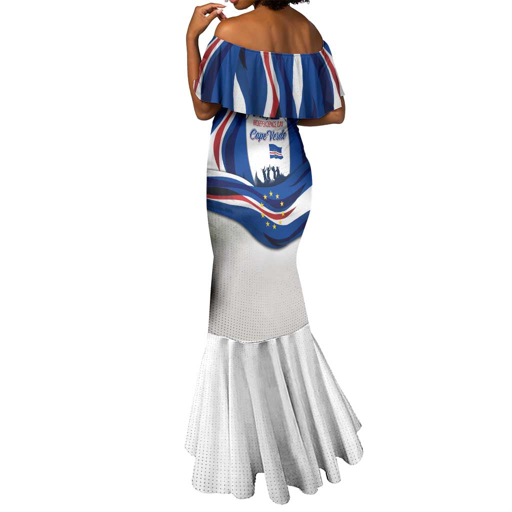 Cape Verde Mermaid Dress with Independence Day 5th July Flag Celebration Spirit