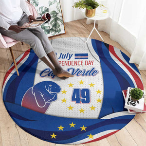 Cape Verde Round Carpet with Independence Day 5th July Flag Celebration Spirit