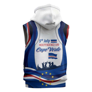 Cape Verde Sleeveless Zip Hoodie with Independence Day 5th July Flag Celebration Spirit - African Pride