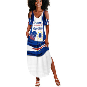 Cape Verde Summer Maxi Dress with Independence Day 5th July Flag Celebration Spirit