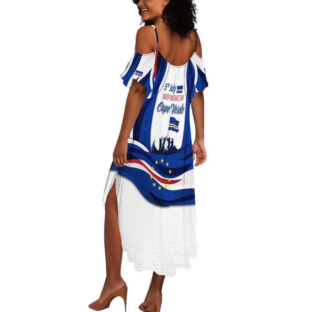 Cape Verde Summer Maxi Dress with Independence Day 5th July Flag Celebration Spirit