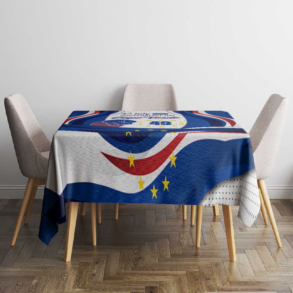 Cape Verde Tablecloth with Independence Day 5th July Flag Celebration Spirit