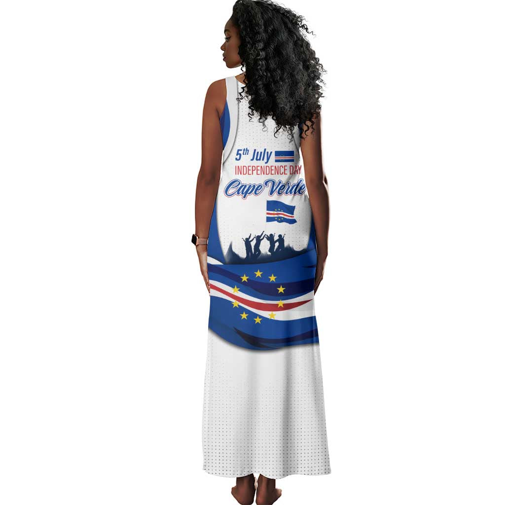 Cape Verde Tank Maxi Dress with Independence Day 5th July Flag Celebration Spirit