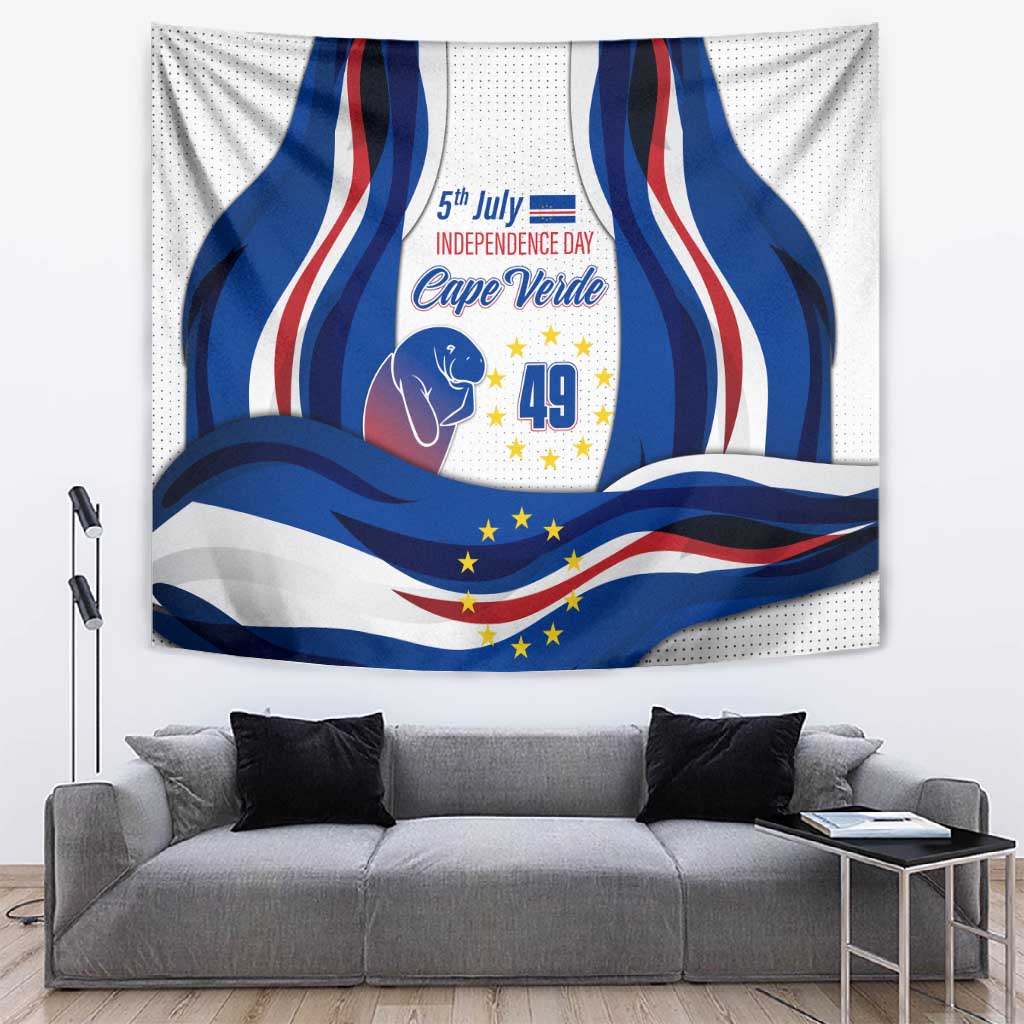 Cape Verde Tapestry with Independence Day 5th July Flag Celebration Spirit