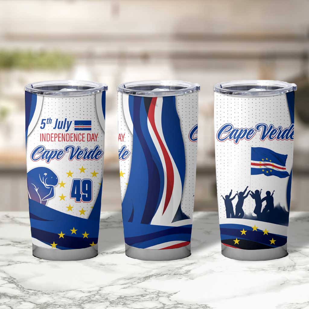 Cape Verde Tumbler Cup with Independence Day 5th July Flag Celebration Spirit